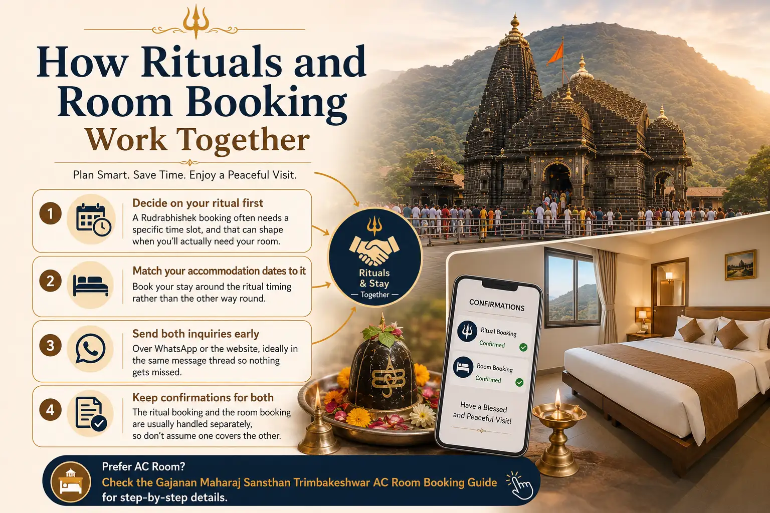 Devotee accommodation near Trimbakeshwar Temple for rituals and darshan